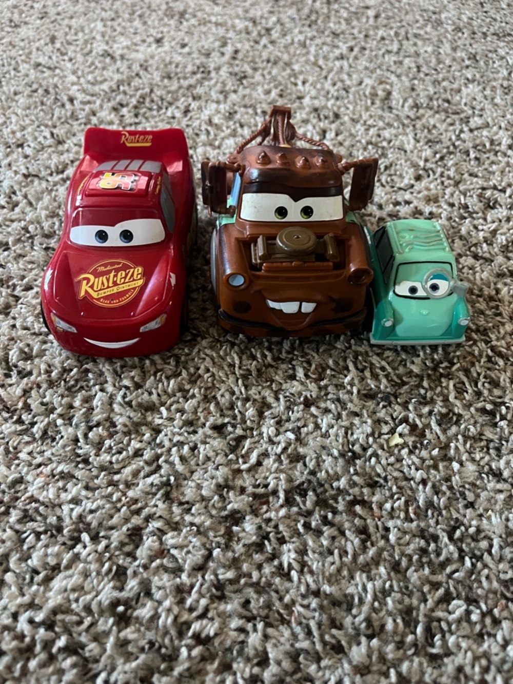 Disney Cars Toy Vehicle Trio - Red, Brown & Mint Green